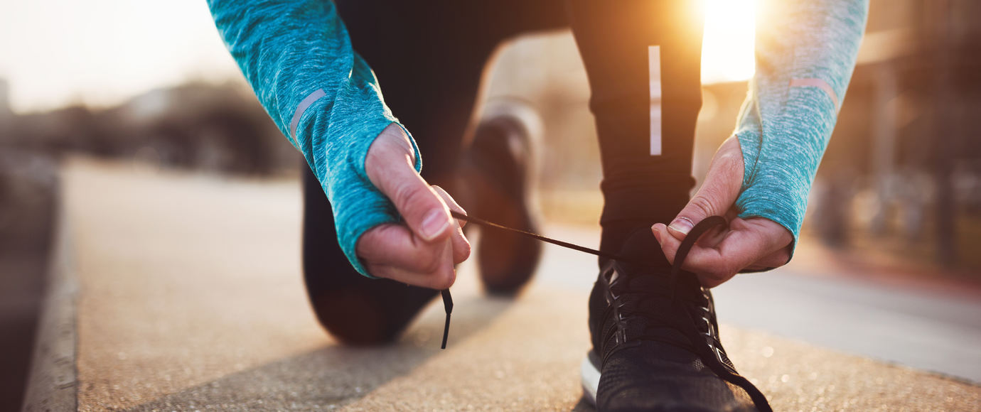 Startsein hardloper in zon